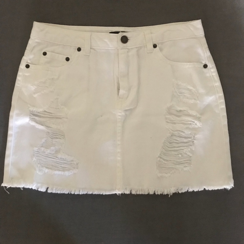 White jean skirt